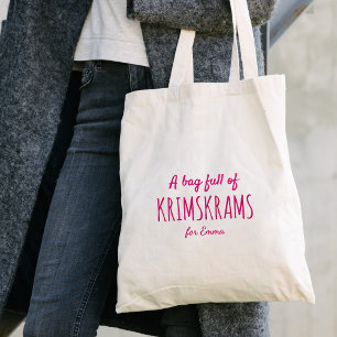 Bolsa Tote Engraçado "Cheio de Krimskrams", citação - Tipogra