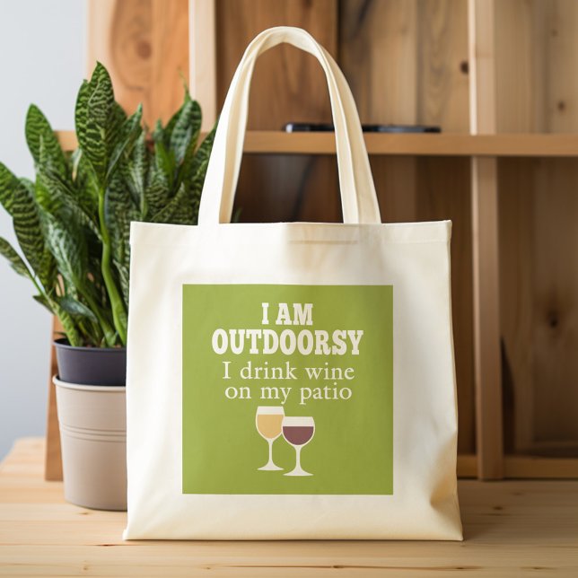 Bolsa Tote Engraçado Citação de Vinho - Eu bebo vinho no meu  (Personalized tote bag with a funny wine saying)