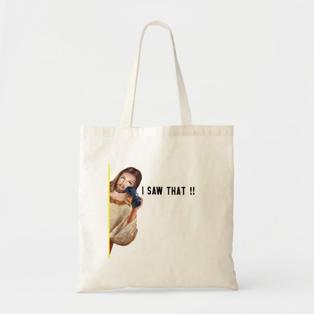 Bolsa Tote Engraçado Citar Jesus Meme Eu Vi Que Mulheres Cris (Frente)
