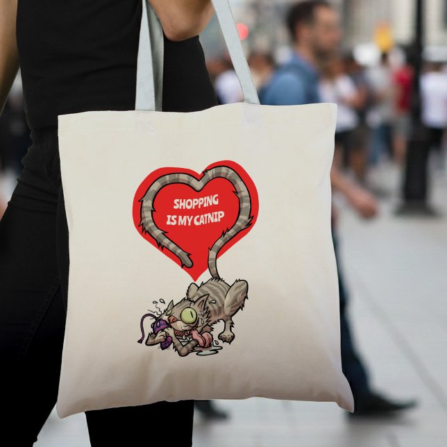Bolsa Tote Engraçado Comprar Gato É Meu Cartoon De Tabby (Criador carregado)