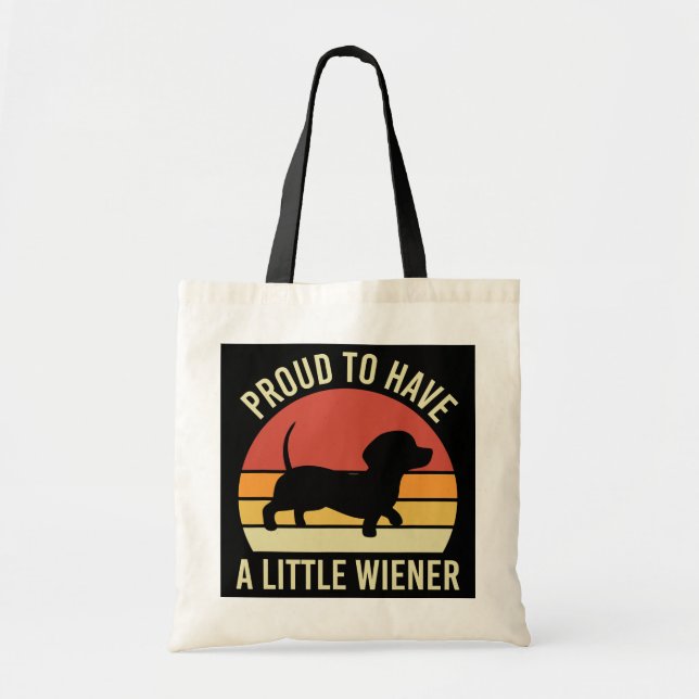 Bolsa Tote Engraçado Dachshund Mãe Orgulhosa De Ter Um Pequen (Frente)