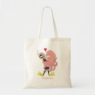 Bolsa Tote Engraçado de polvo encantador humor de desenho ani
