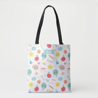Bolsa Tote Engraçado de volta à escola com nome