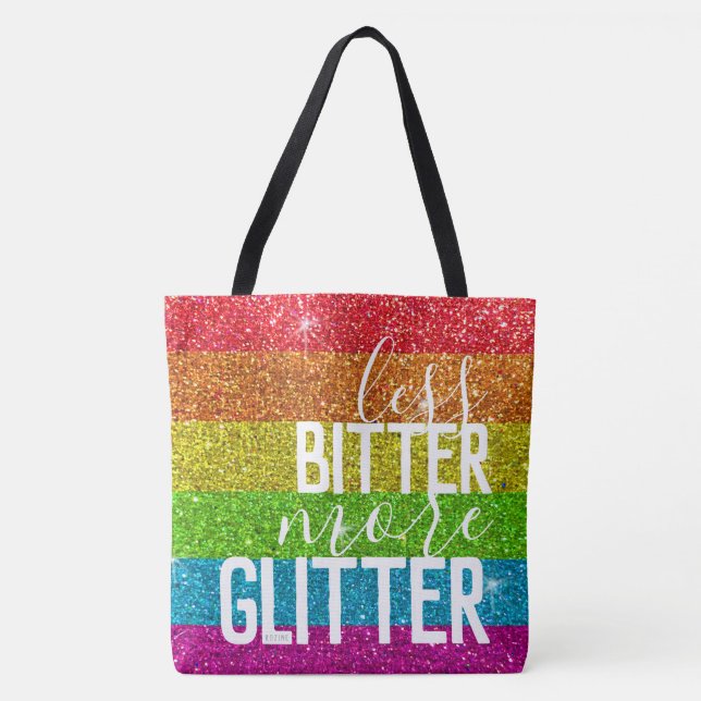 Bolsa Tote Engraçado Dizer Orgulho gay Humor Arco-Íris Brilha (Frente)