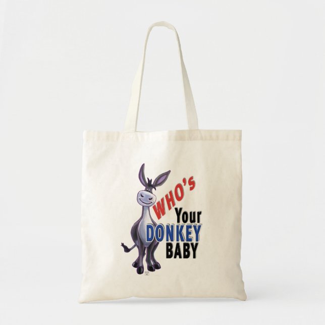 Bolsa Tote Engraçado Donkey, que é seu bebê burro (Frente)