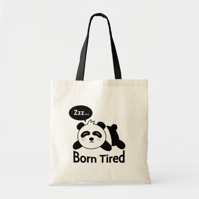 Bolsa Tote Engraçado Dormindo Nascer Panda Cansado (Frente)