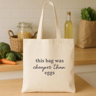 Bolsa Tote Engraçado Economia Ovos Minimalistas