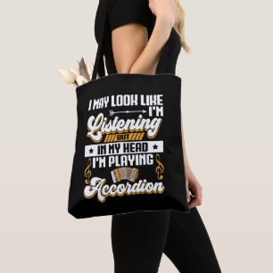 Bolsa Tote Engraçado escutar na minha cabeça Estou tocando Ac