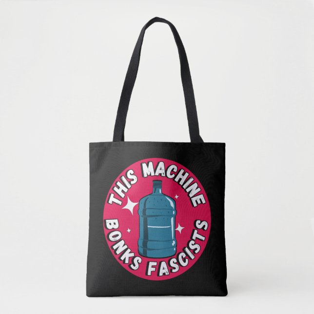 Bolsa Tote Engraçado, essa máquina bate fascistas (Frente)