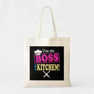 Bolsa Tote Engraçado Eu Sou O Chefe Neste Cozinhar De T-shirt