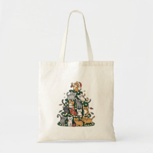 Bolsa Tote Engraçado Gatinho, Árvore de Natal, Amante de os a