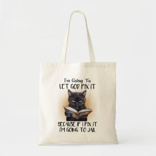 Bolsa Tote Engraçado Gato Negro Dizendo