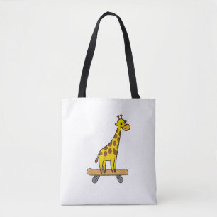 Bolsa Tote Engraçado Girafa Lover Giraffe Skateboard