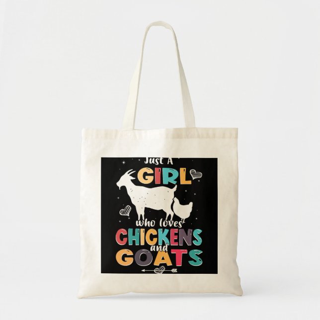Bolsa Tote Engraçado Goat Only Girl ama cabras Funny Farme (Frente)