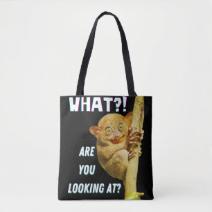 Bolsa Tote Engraçado, Grande Olho Tarsier O Que Você Está Olh