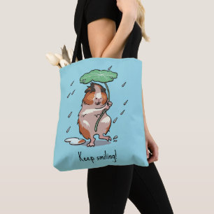 Bolsa Tote Engraçado Guiné continua sorrindo desenho animado 