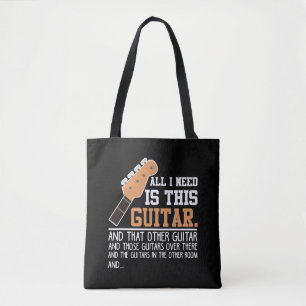 Bolsa Tote Engraçado Guitarista Eu preciso de todos os Guita