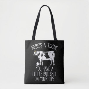 Bolsa Tote Engraçado Heifer CryBaby Cow Farmer Bull Softie