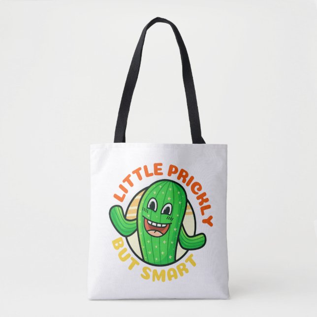 Bolsa Tote Engraçado Humor Cactus Pouco Rápido Mas Inteligent (Frente)
