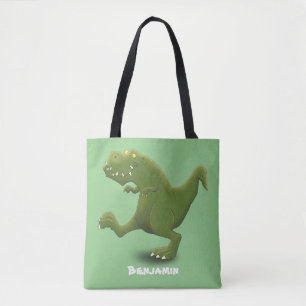 Bolsa Tote Engraçado humor de desenho animado com dinossauro