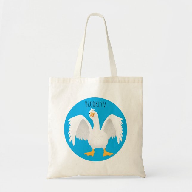 Bolsa Tote Engraçado ilustração curiosa de desenho animado de (Frente)