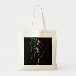 Bolsa Tote Engraçado italiano Gesto de Mão Italiano Bandeira