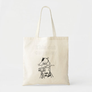 Bolsa Tote Engraçado Jazz Cat Drummer