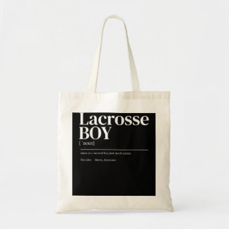 Bolsa Tote Engraçado Lacrosse, definição de jovem rapaz