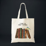 Bolsa Tote Engraçado Livro, Cota Que Não Tenho Controle De Pr<br><div class="desc">Design de encantadora de livros com pilhas de livros pintados a aquarelas e pássaros com uma citação personalizável "Eu não tenho controle de prateleira" e um nome para um presente personalizado para seus amigos amantes de livros e membros da família ou do clube de livros.</div>