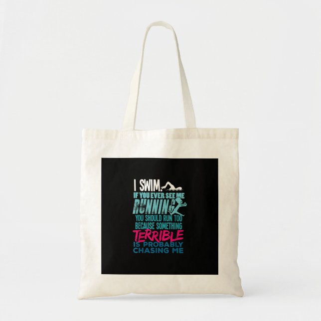Bolsa Tote Engraçado Nadar Presente Um Nadador (Frente)