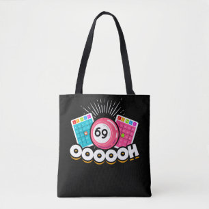 Bolsa Tote Engraçado Ooooh 69 Rainha Bingo Fan LGBT