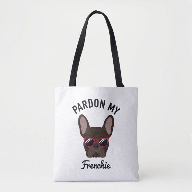 Bolsa Tote Engraçado, Pardon, meu francês Brown Buldog francê (Frente)