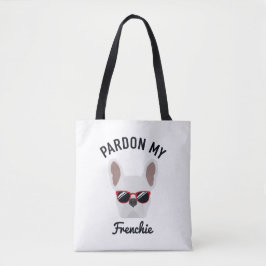 Bolsa Tote Engraçado Perdon, meu francês White Buldog