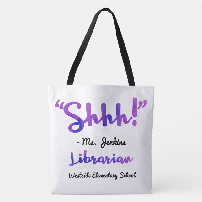 Bolsa Tote Engraçado personalizado Shhh! Citações do (Frente)
