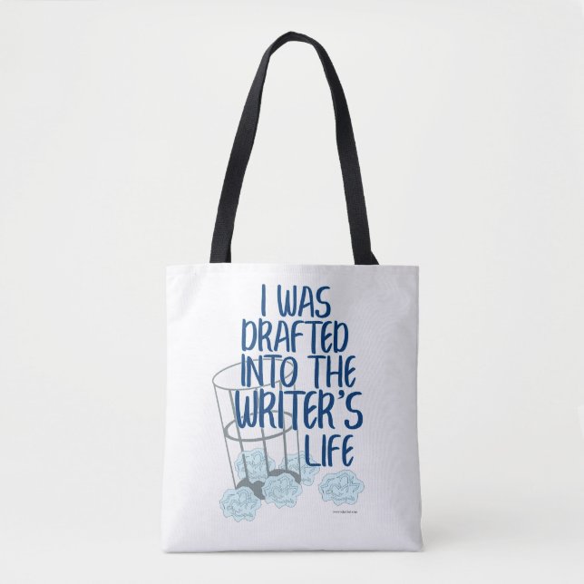 Bolsa Tote Engraçado Primeiro Rascunho de Slogan do Livro Des (Frente)