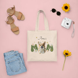 Bolsa Tote Engraçado retro fofo Cãozinho Corgi mama de trás