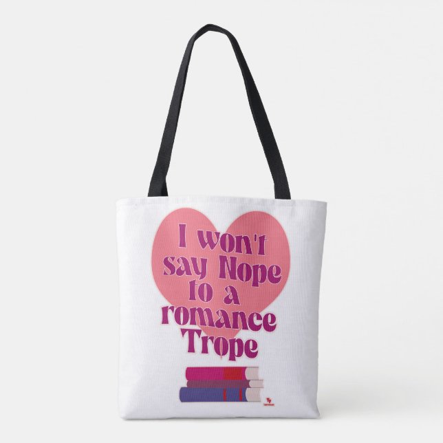 Bolsa Tote Engraçado Romance Trope Reader Love Motto (Verso)