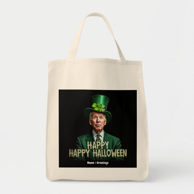 Bolsa Tote Engraçado Rua Joe Biden. Dia de Patrick Confuso (Frente)