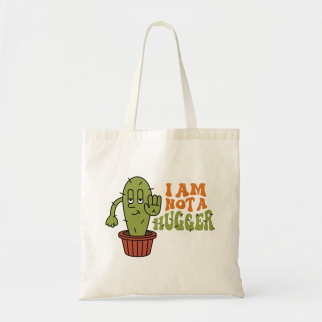 Bolsa Tote Engraçado Sarcástico Cactus (Frente)
