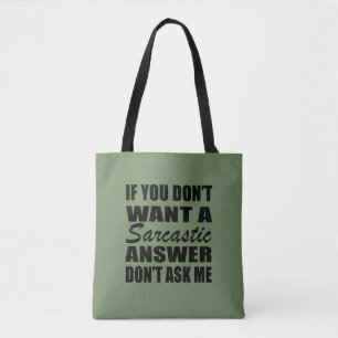 Bolsa Tote Engraçado sarcástico cita humor sarcasmo introvert
