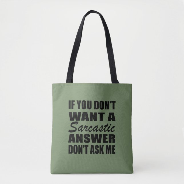Bolsa Tote Engraçado sarcástico cita humor sarcasmo introvert (Frente)