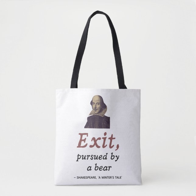 Bolsa Tote Engraçado Shakespeare Cita Saída Perseguida Por Um (Frente)