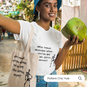 Bolsa Tote Engraçado Skeleton dança moderna Elegante no Hallo