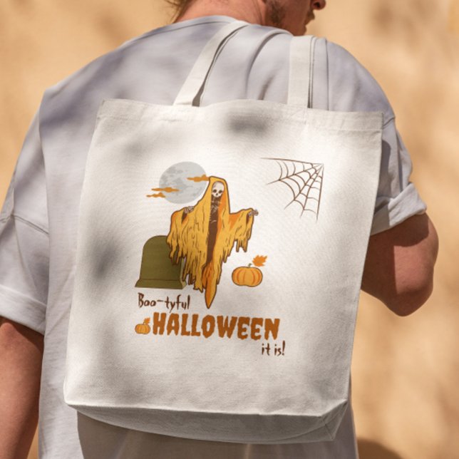 Bolsa Tote Engraçado Skeleton Pumpkin Adulto Festa de Hallowe (Criador carregado)