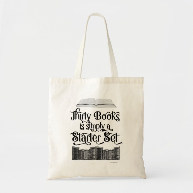 Bolsa Tote Engraçado Slogan do Coletor de 30 Livros (Frente)