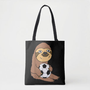 Bolsa Tote Engraçado Sloth Jogando Futebol