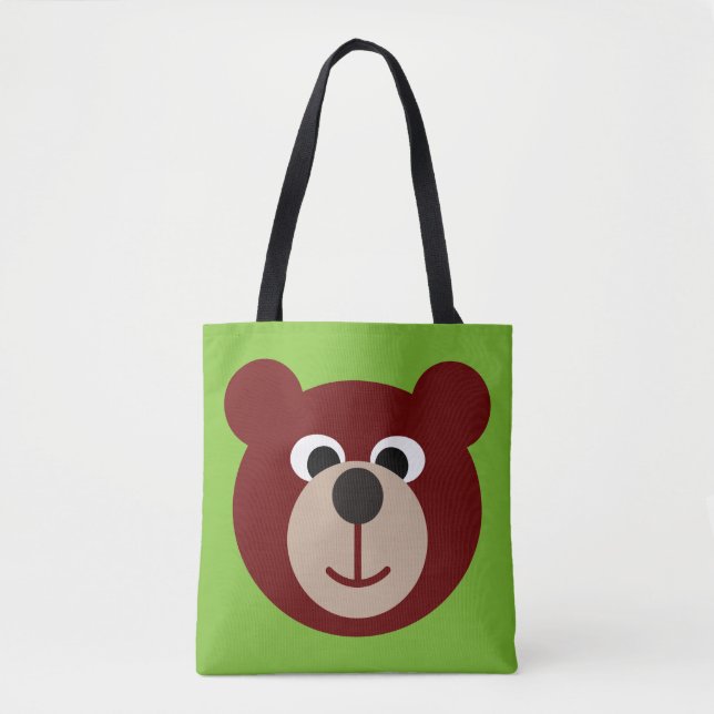 Bolsa Tote Engraçado Sorrindo Urso de Teddy + seu passado e s (Frente)