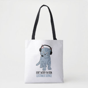 Bolsa Tote Engraçado Sorriso Para O Cliente De Gato Suporte 