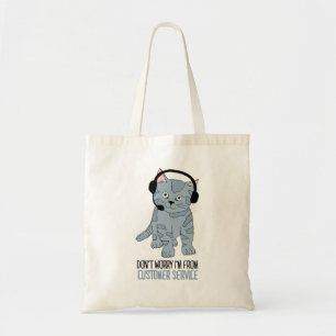 Bolsa Tote Engraçado Sorriso Para O Cliente De Gato Suporte E