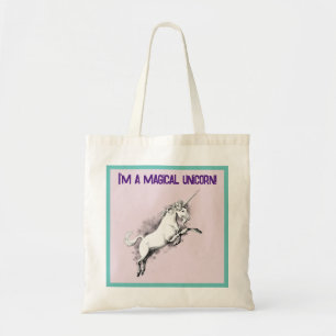 Bolsa Tote Engraçado, sou um desenho animado de um Unicórnio
